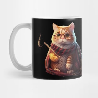 Cute Wand Wizard Cat Mug